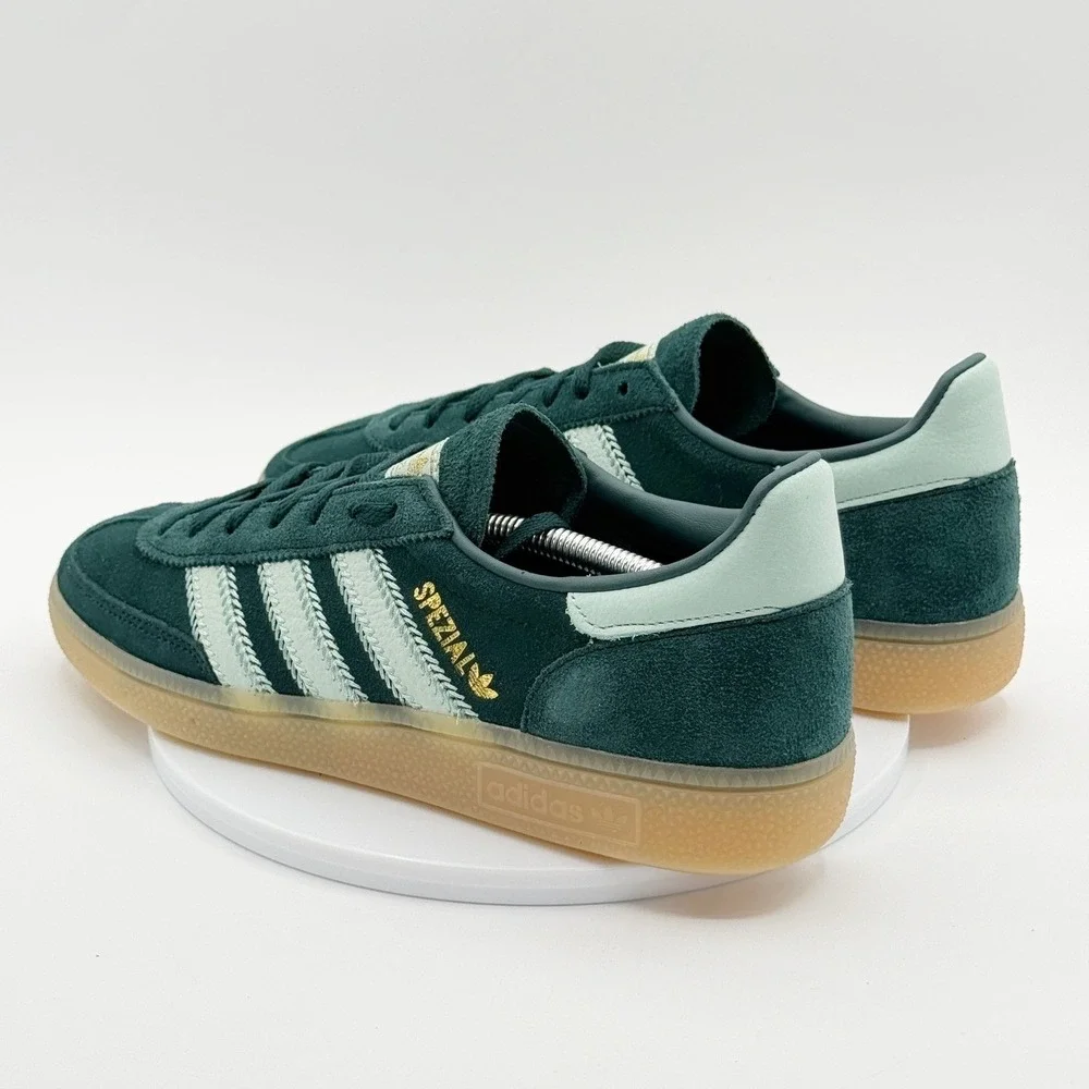 adidas Women's Green Suede Sneakers with Mint Stripes